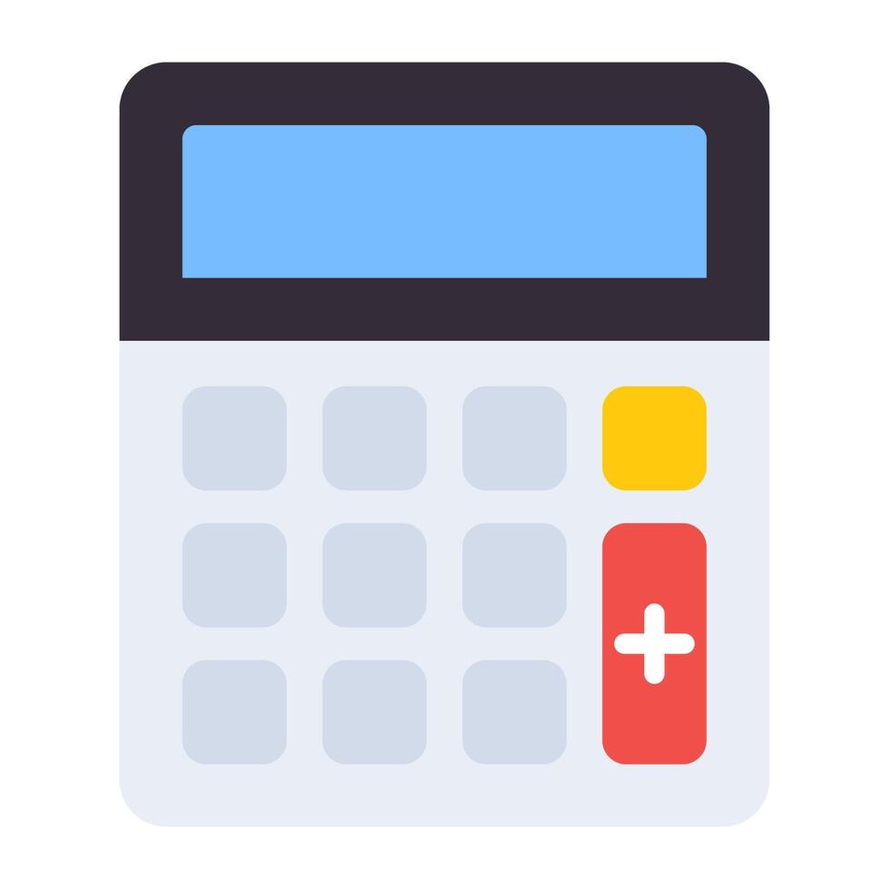 A flat design, icon of calculator vector