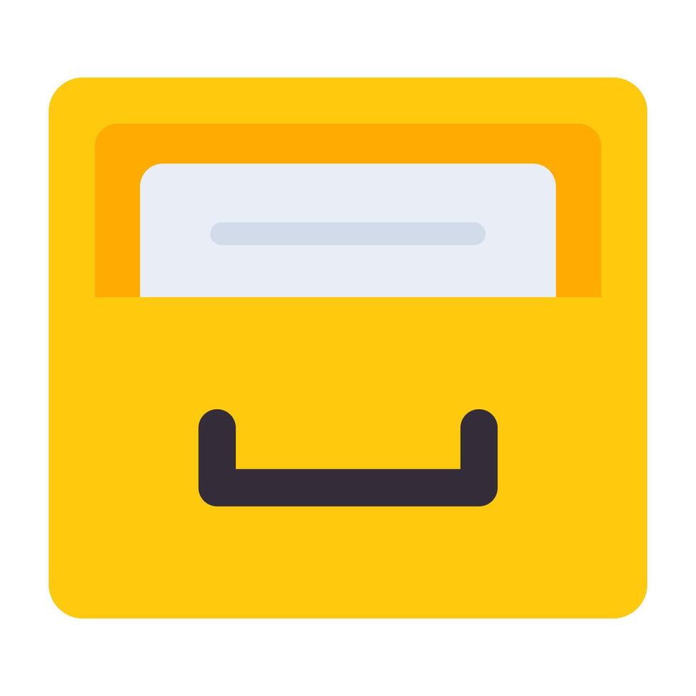 A flat design, icon of file drawer vector