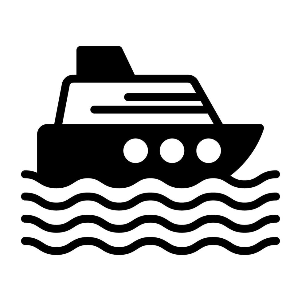 Travel by water vehicle, watercraft icon vector