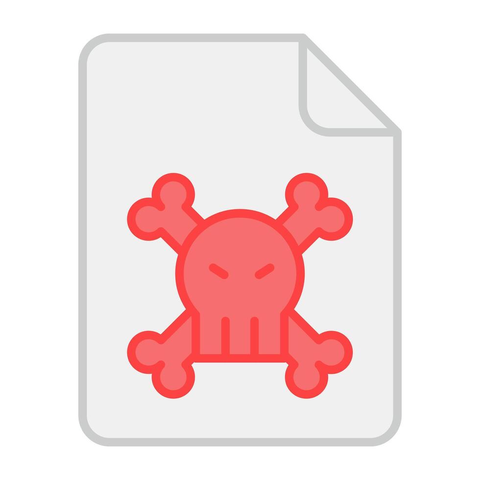 Danger on folded paper, icon of infected File vector