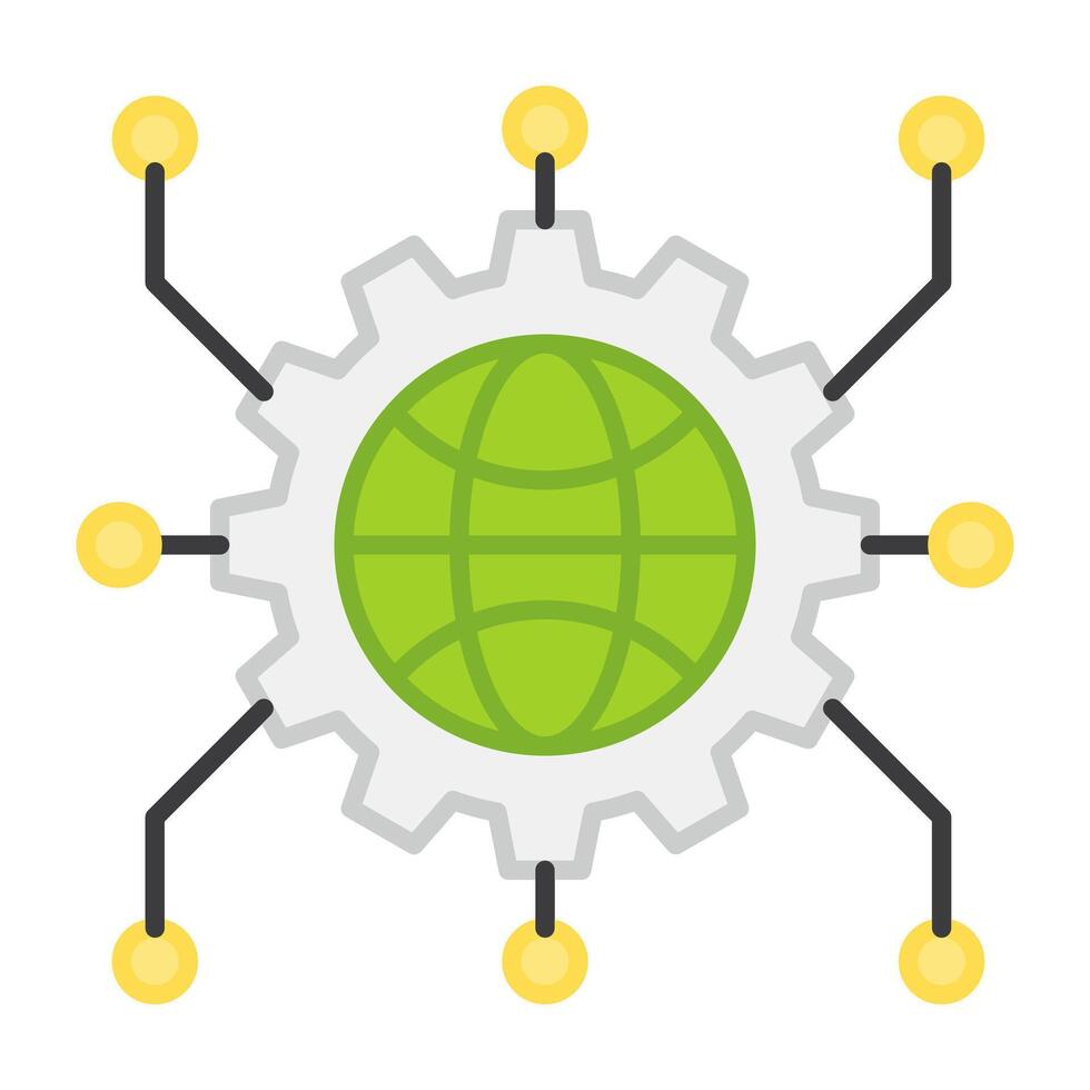 A flat design, icon of global management vector