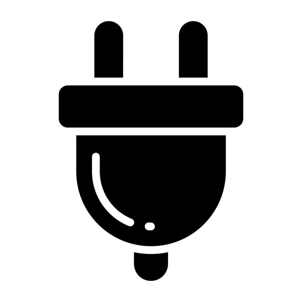 A glyph design, icon of plug vector