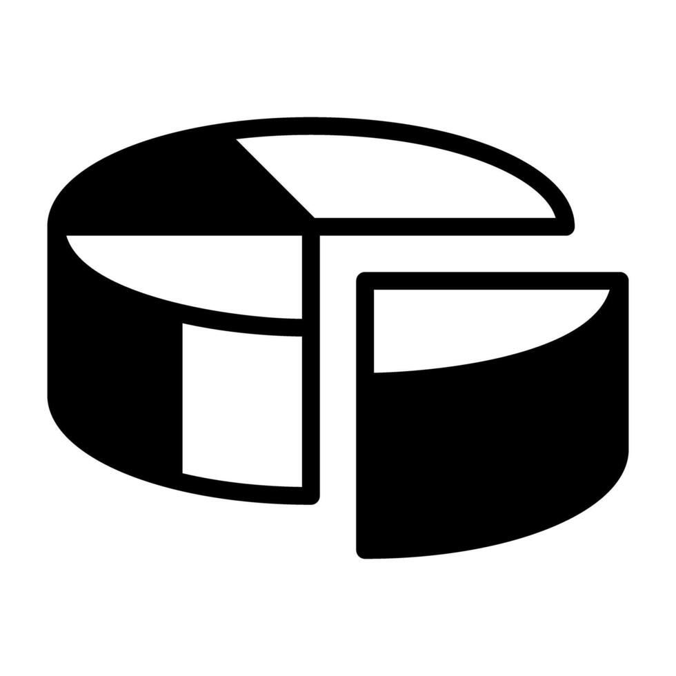 A glyph design, icon of pie chart vector