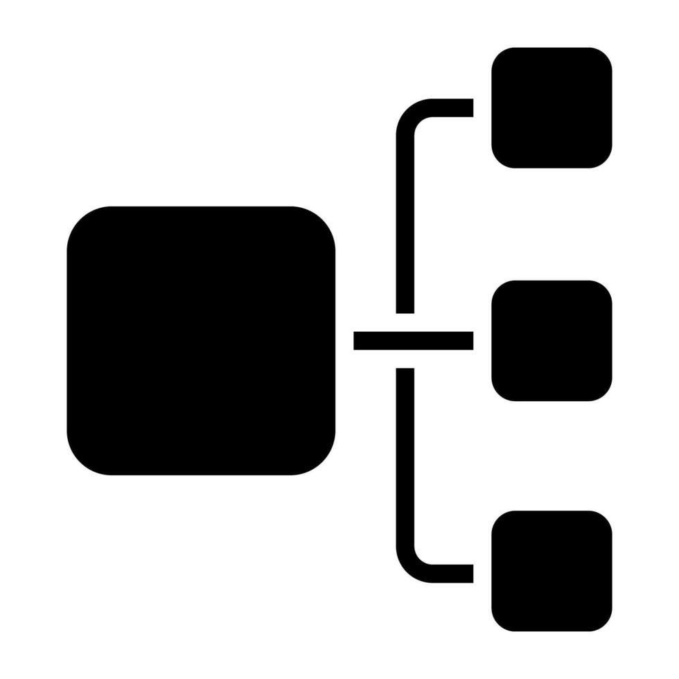 Icon of sitemap, solid design vector