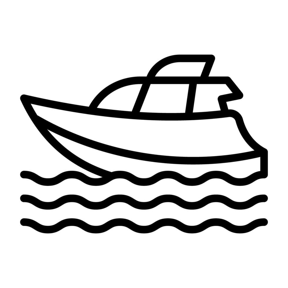 viaje por agua vehículo, barco icono vector