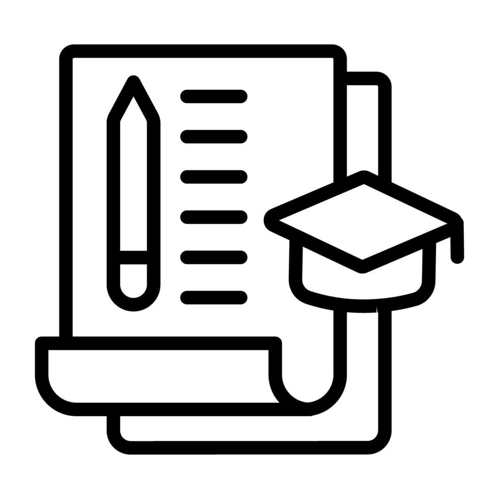 conceptual lineal diseño de académico escritura icono vector