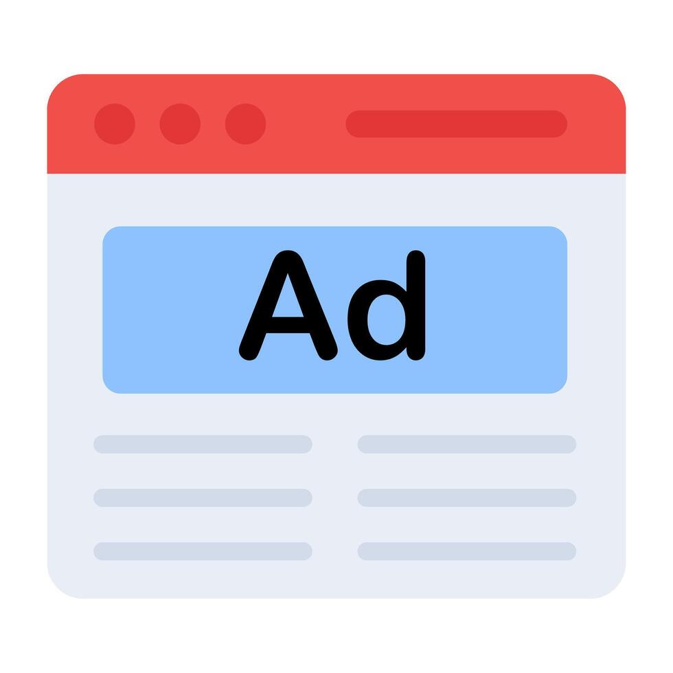 A flat design, icon of online ad vector