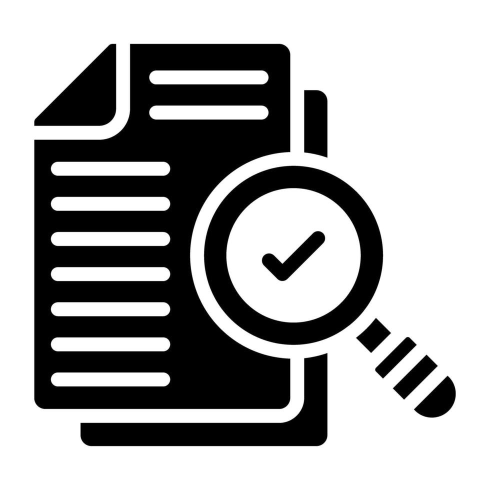 Icon of search document, glyph design vector