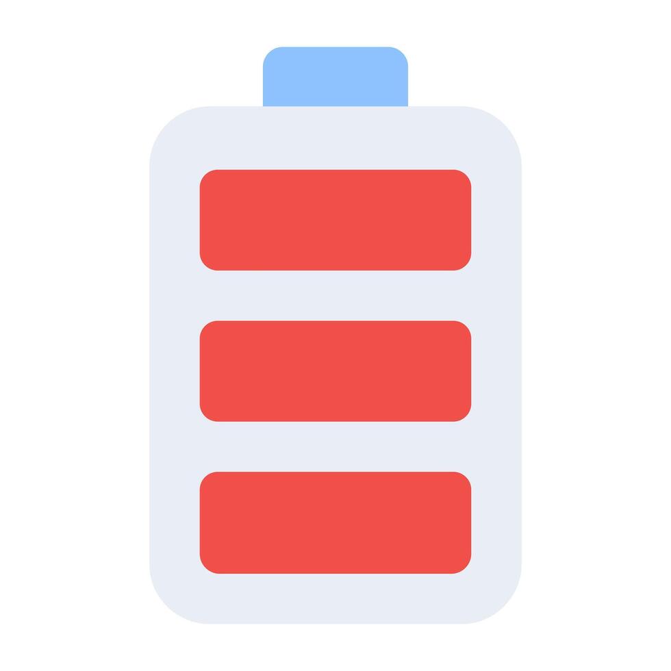 A flat design, icon of full battery vector