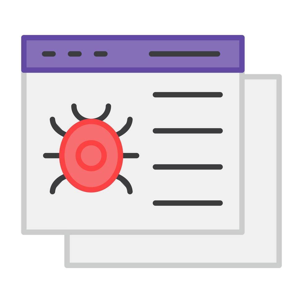 A flat design, icon of virus website vector