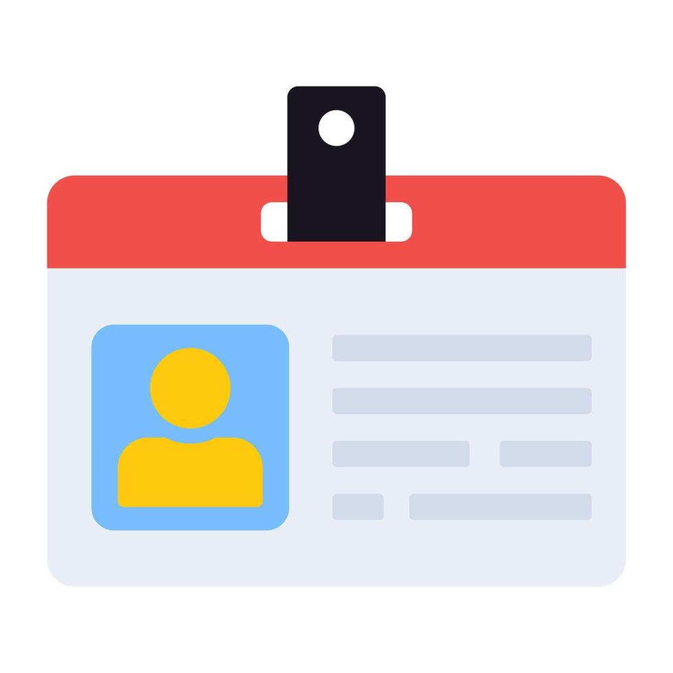 A flat design, icon of student card vector