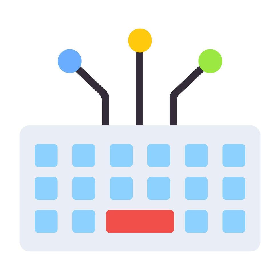 A flat design, icon of keyboard network vector