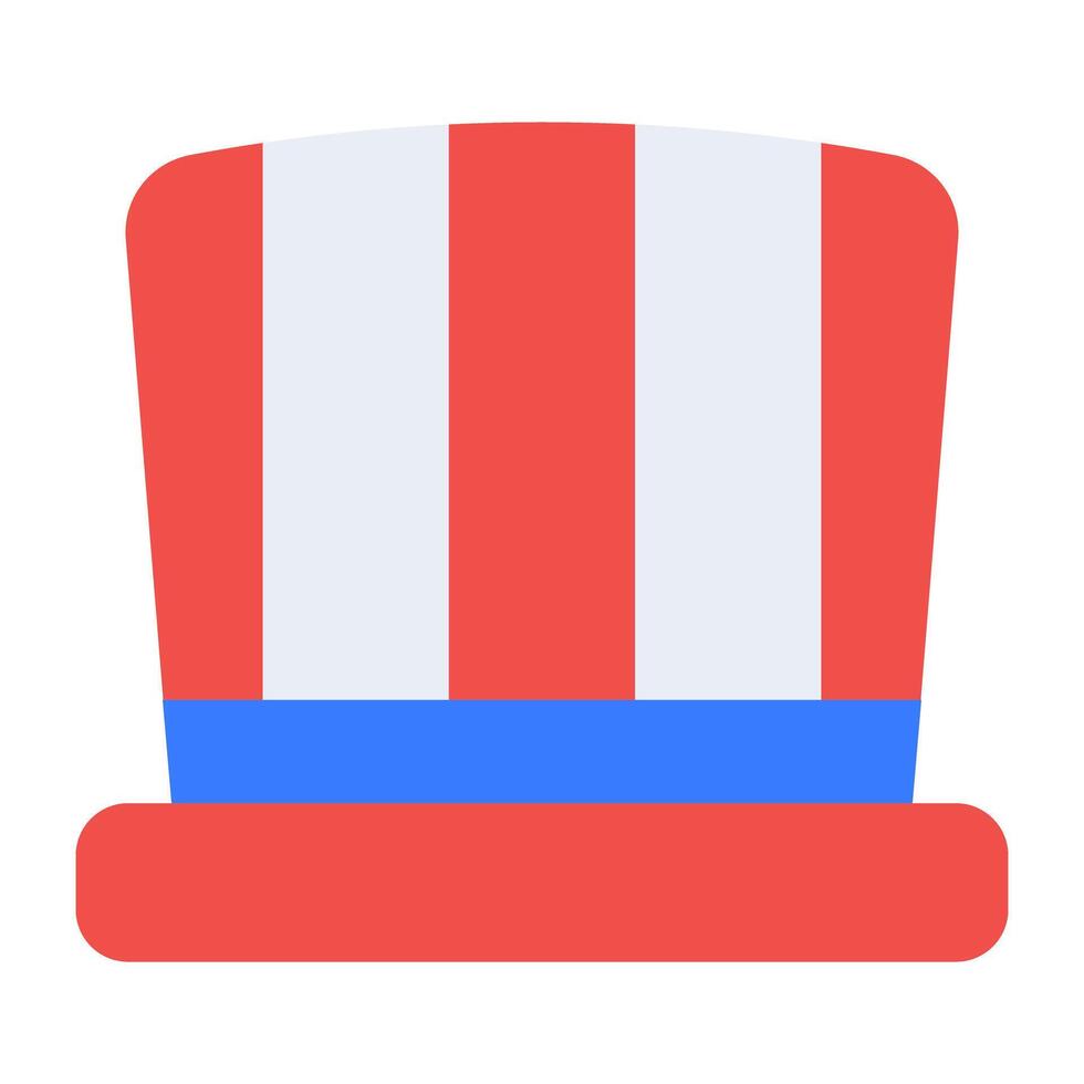 A headwear accessory icon, flat design of us hat vector