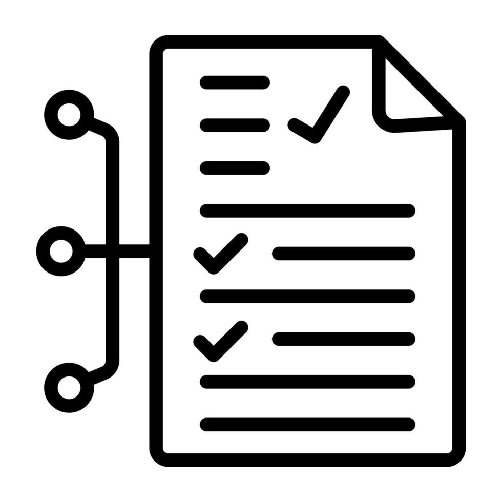 Paper with nodes, icon of file network vector
