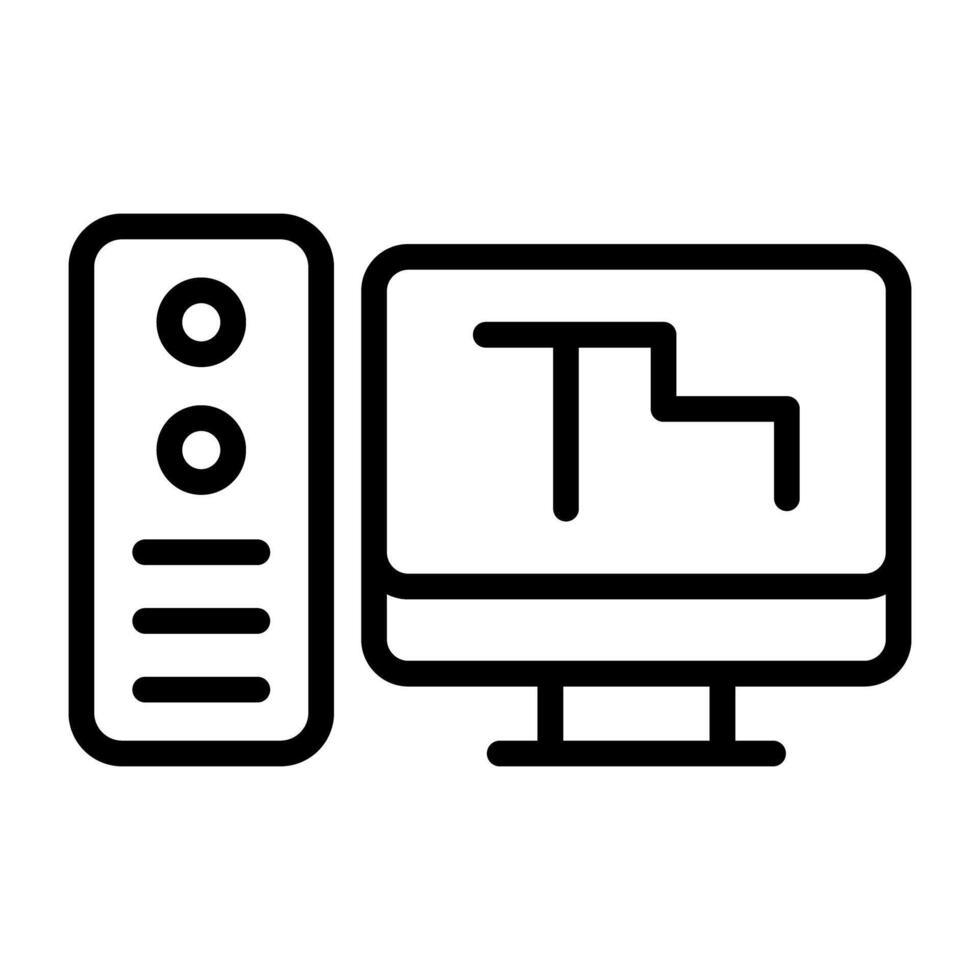 A linear design icon of workstation vector