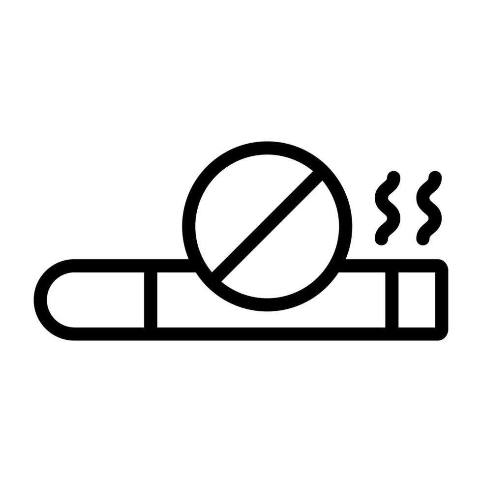 Cigarette with ban sign, icon of no smoking vector