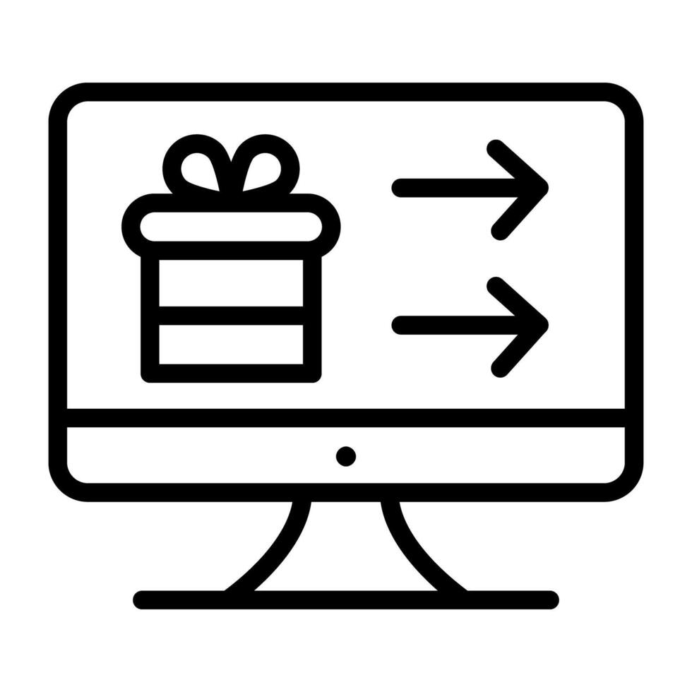 An icon design of online gift box vector