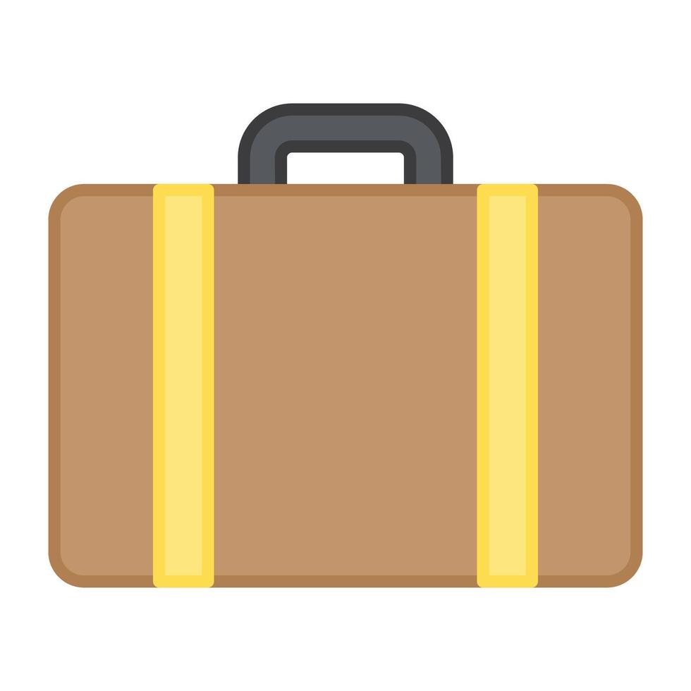 Professional bag icon, flat design of briefcase vector