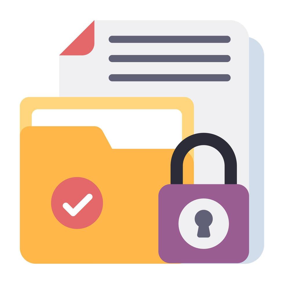 Archives with padlock, icon of secure folder vector