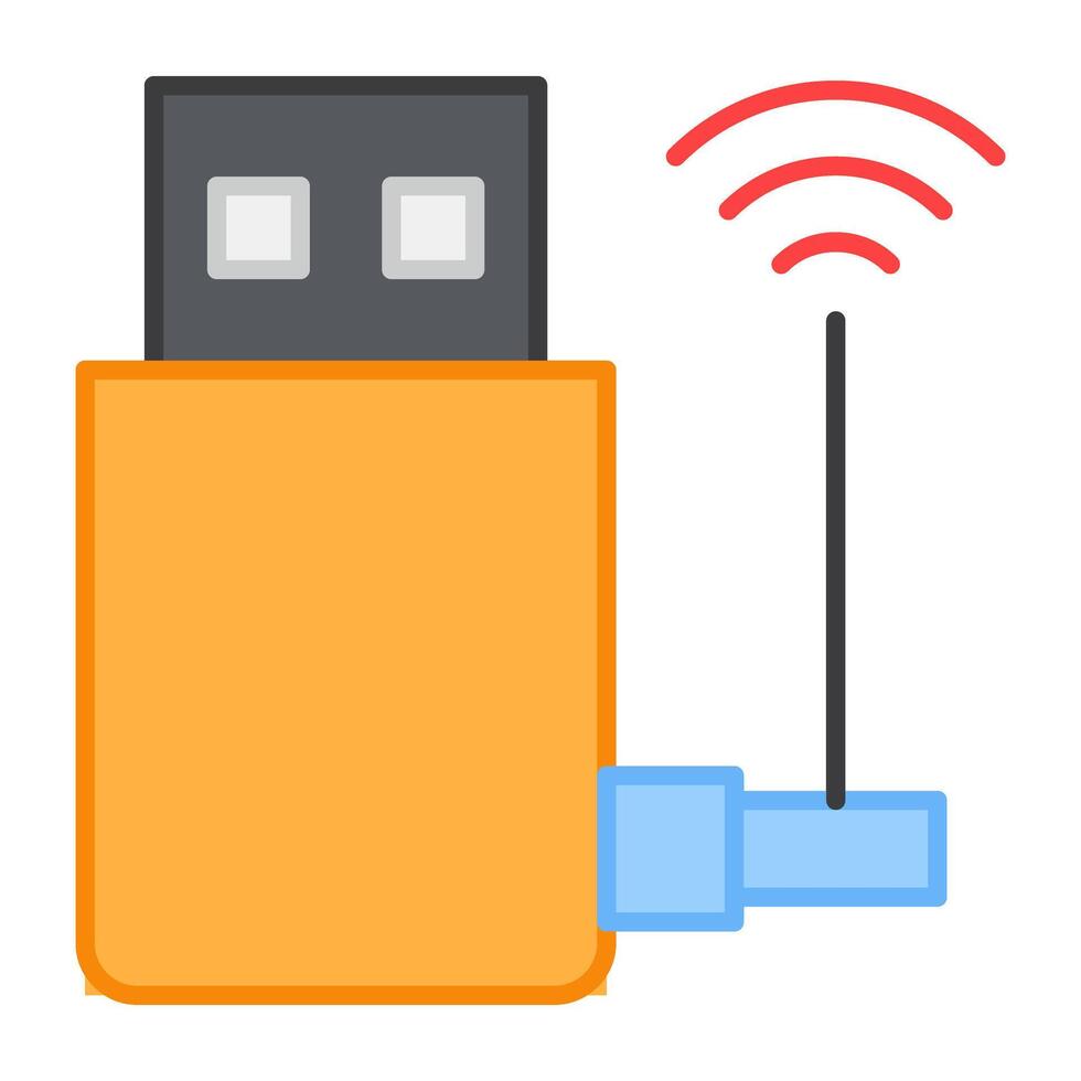 un plano diseño, icono de USB dongle vector