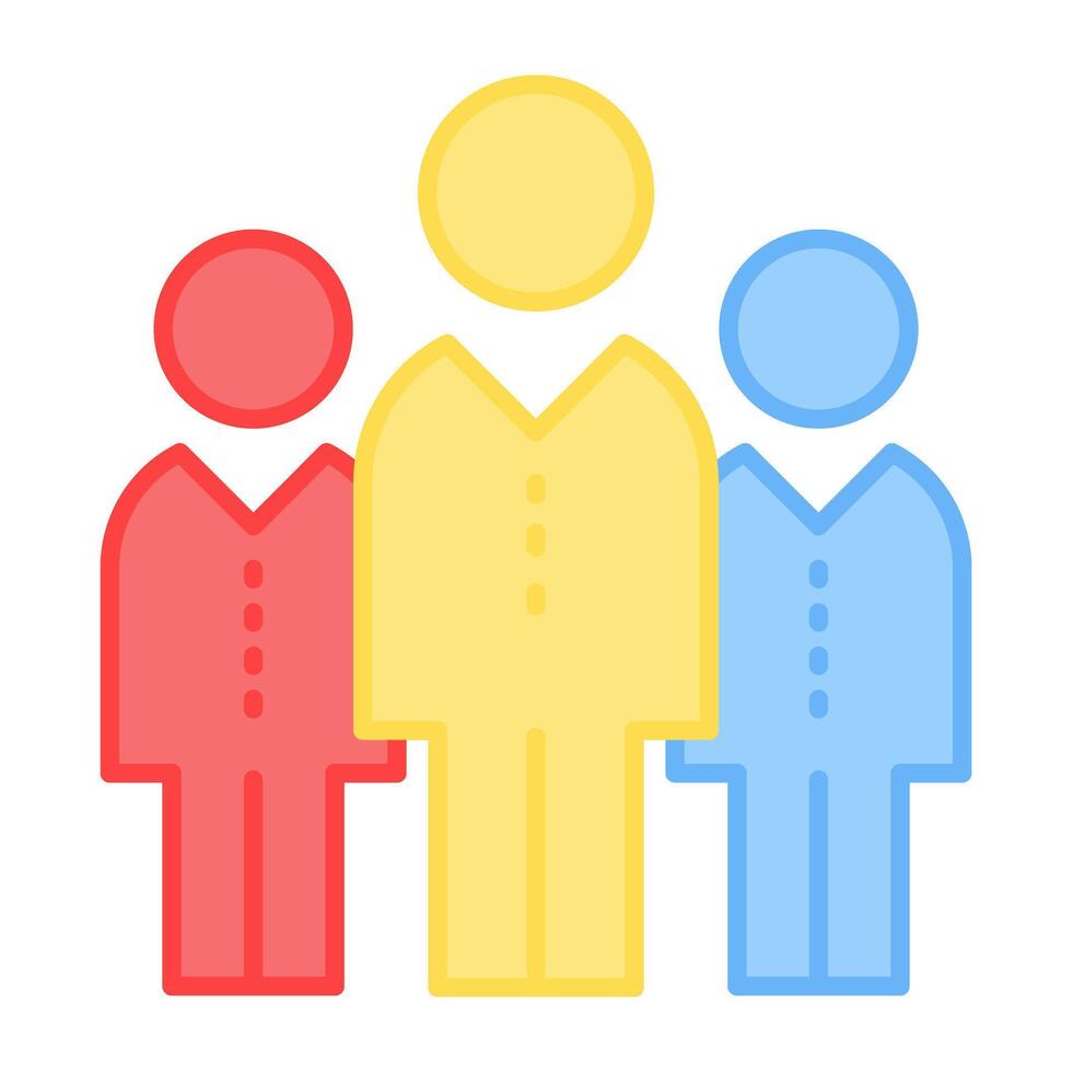 A group of people icon, flat design of team vector