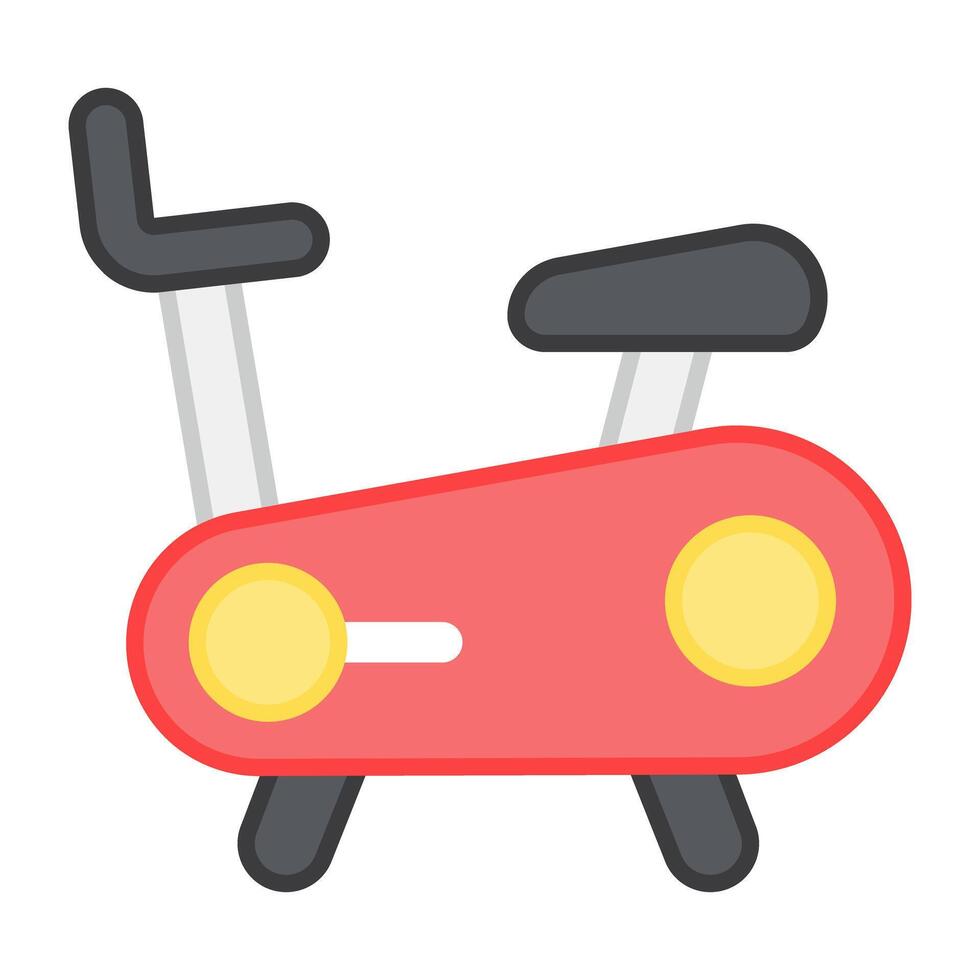 A flat design icon of stationary bike vector