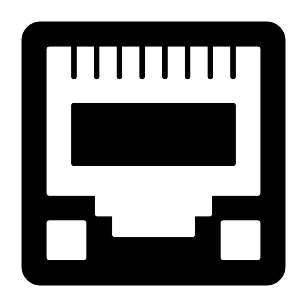 un plano diseño, icono de ethernet puertos vector