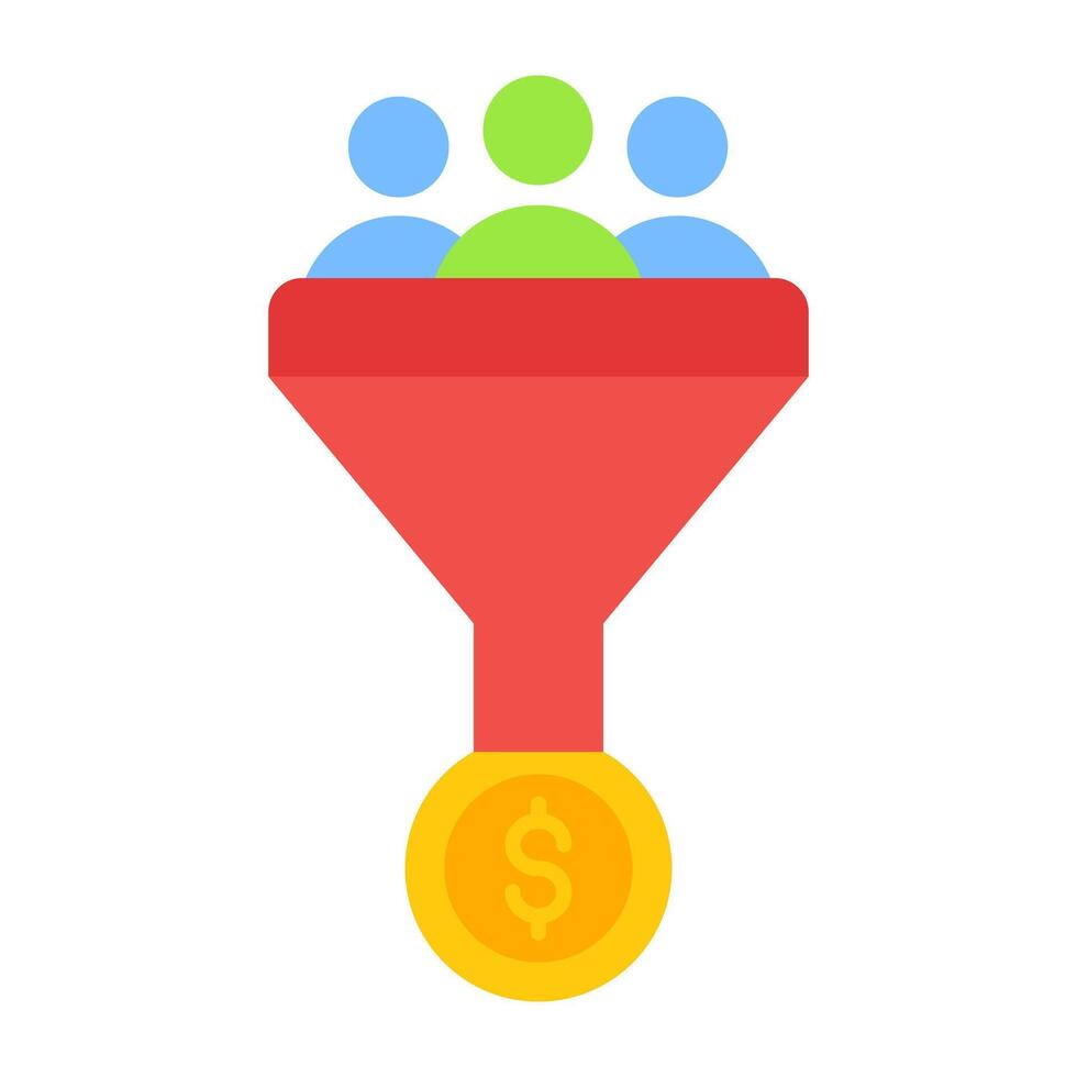 A flat design, icon of marketing funnel vector
