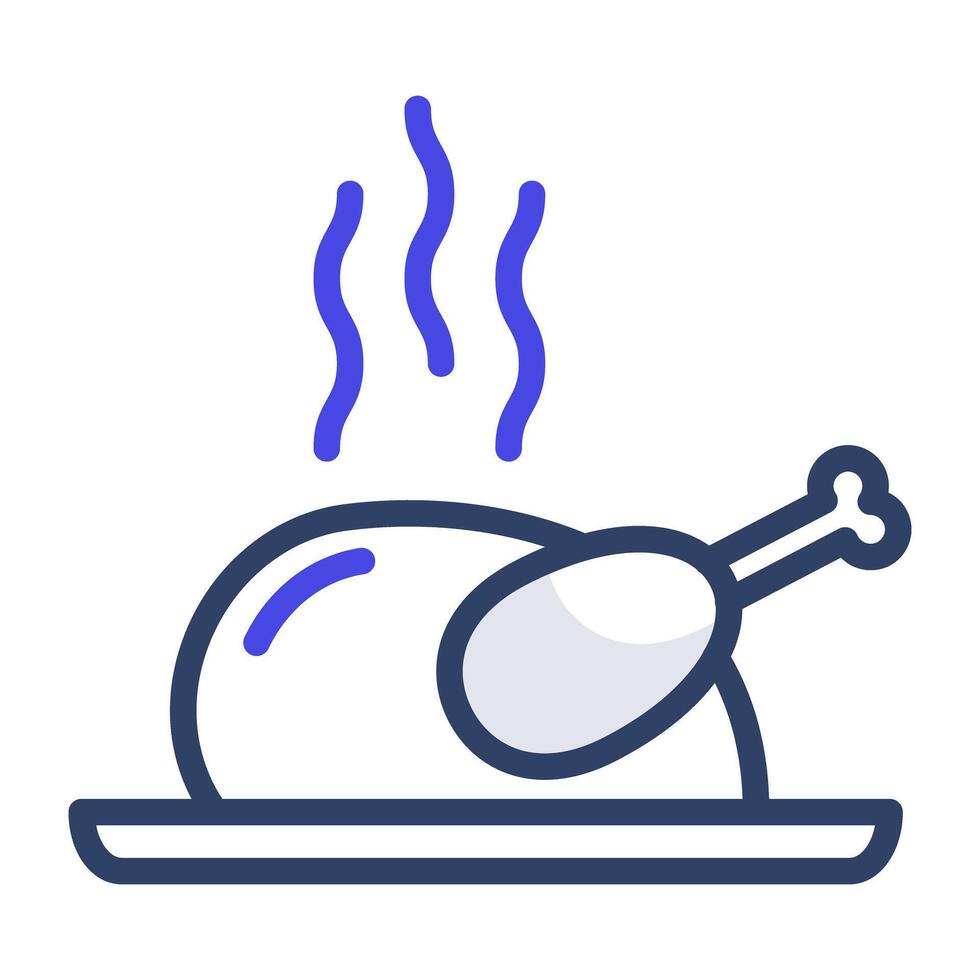 A outline design vector of chicken turkey