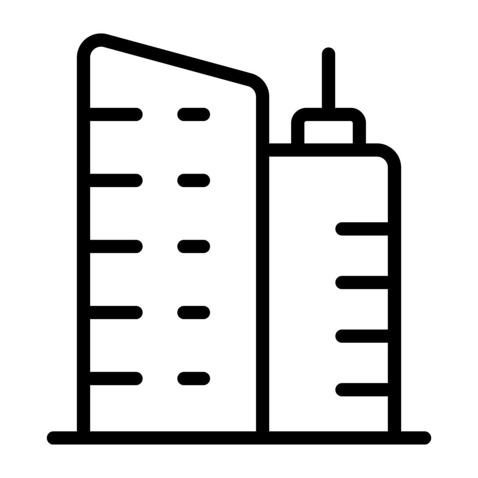 A linear design, icon of office building vector