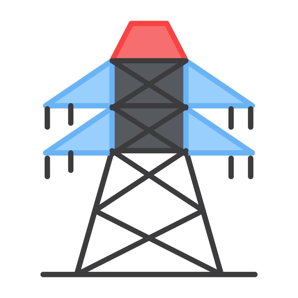 A flat design, icon of electric pole vector