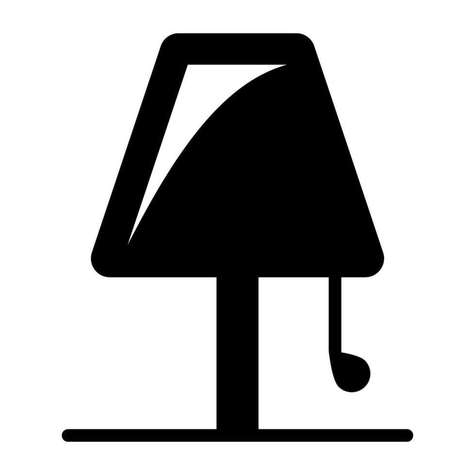 A glyph design, icon of table lamp vector