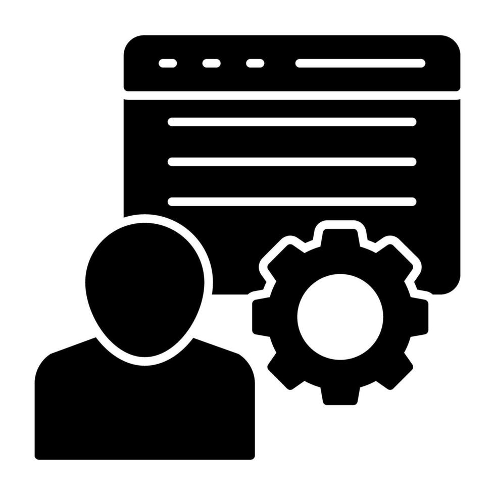 A flat design, icon of user setting vector