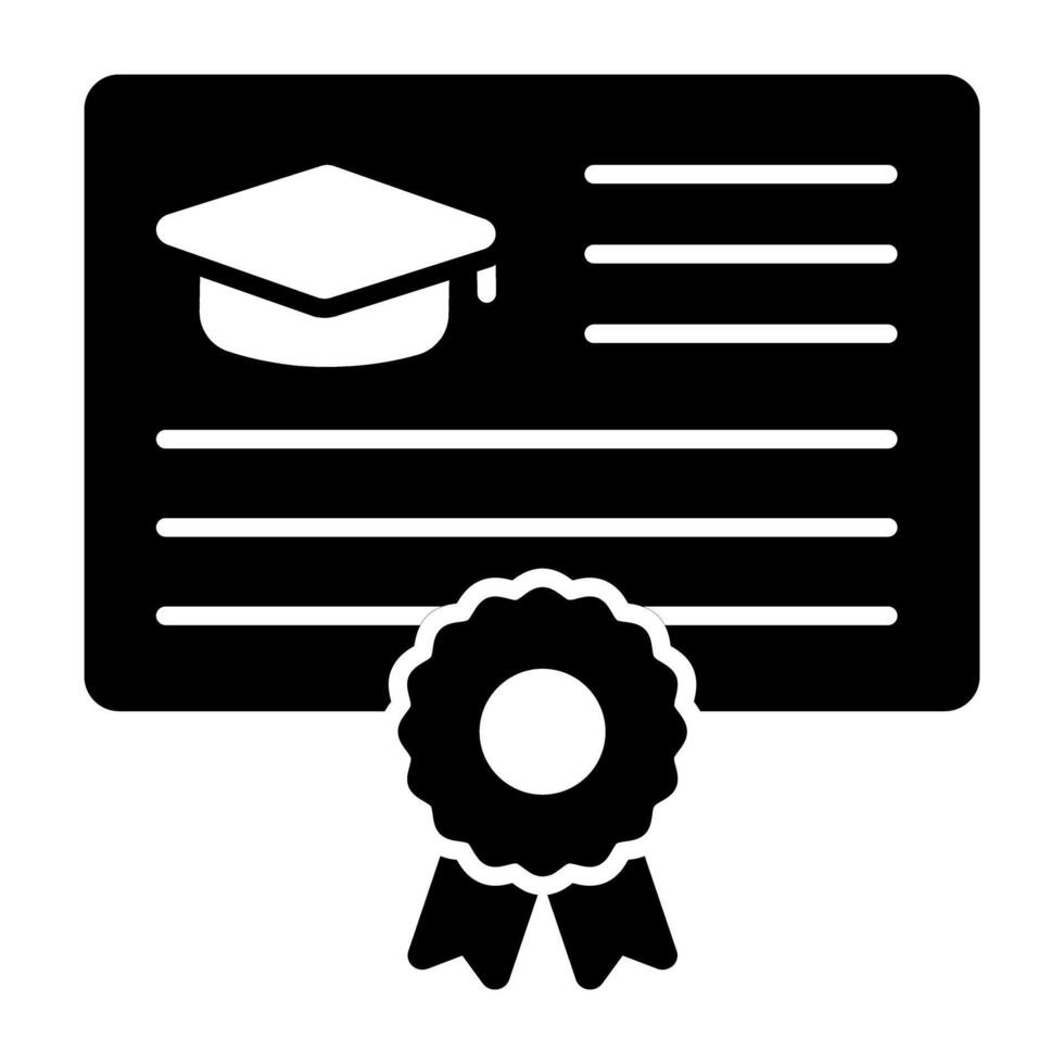 Badge with document, diploma icon vector