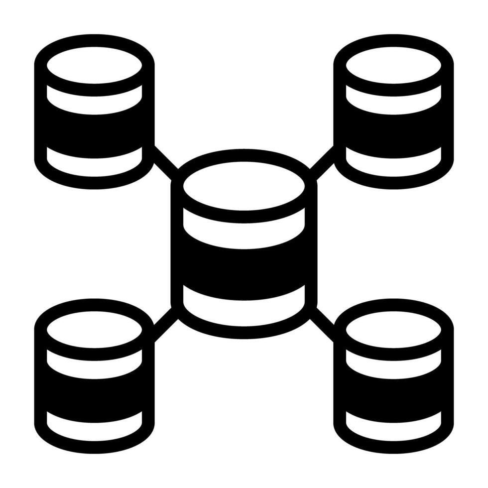 A solid design, icon of database architecture vector