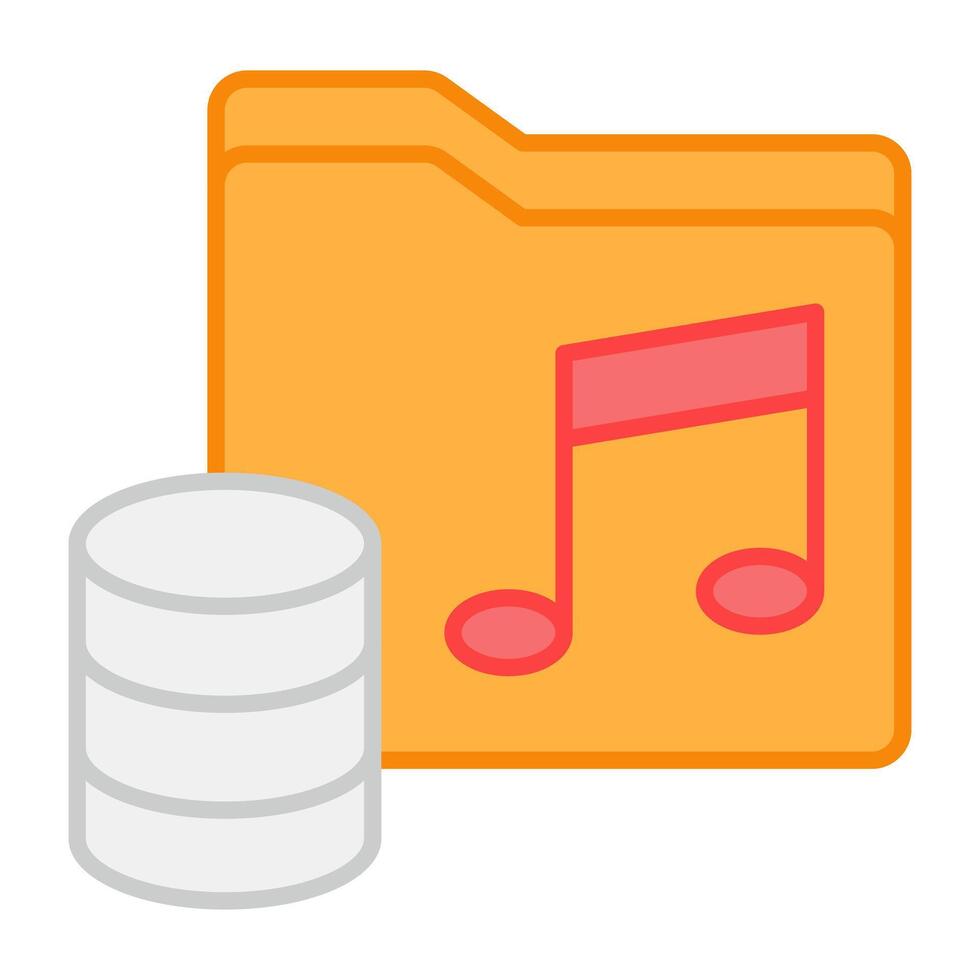 A flat design, icon of music folder vector