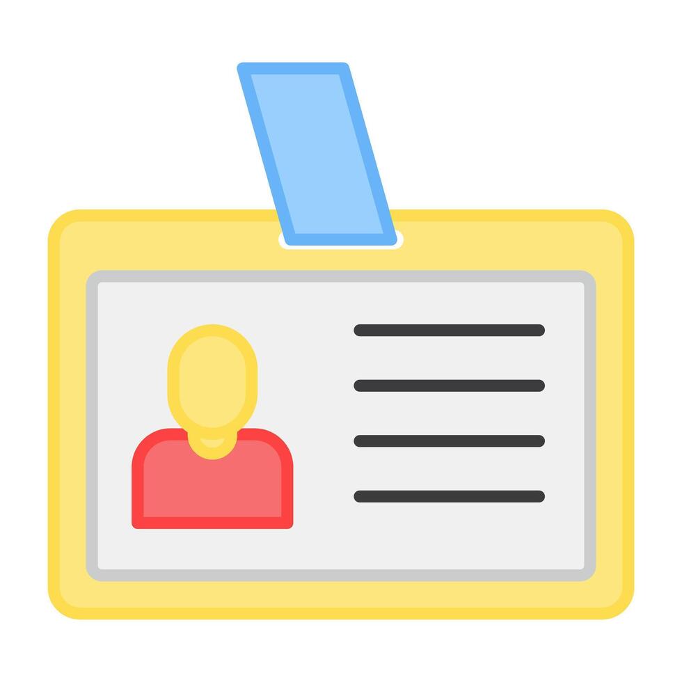 Id card icon in flat design vector