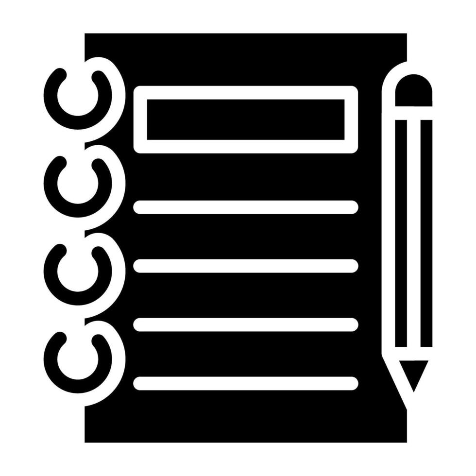espiral libro con lápiz, cuaderno icono vector