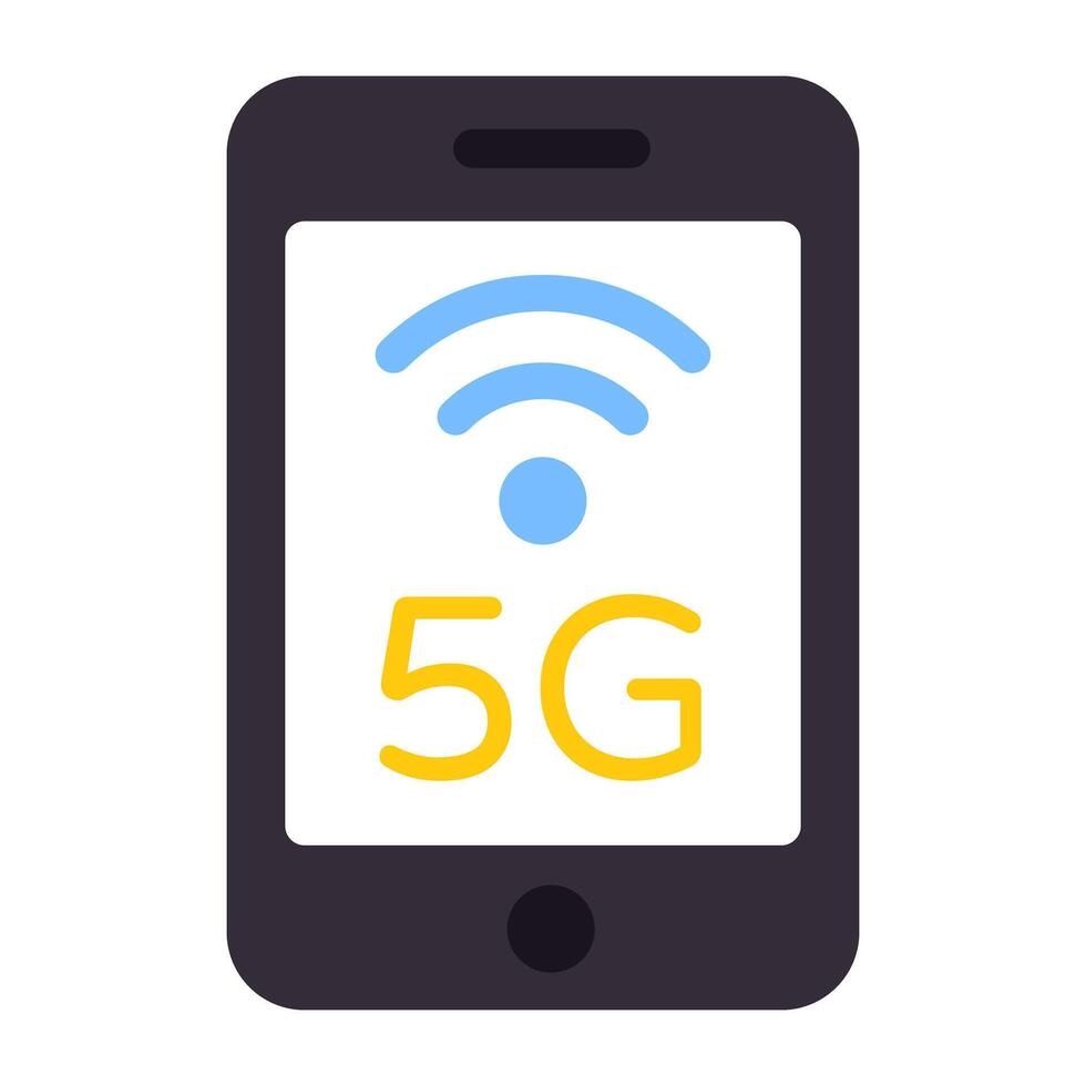 A flat design, icon of mobile network vector