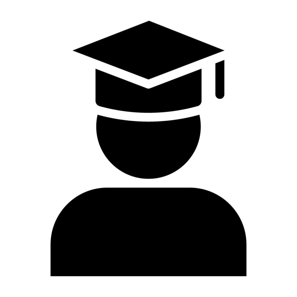 avatar vistiendo académico gorra, graduado icono vector