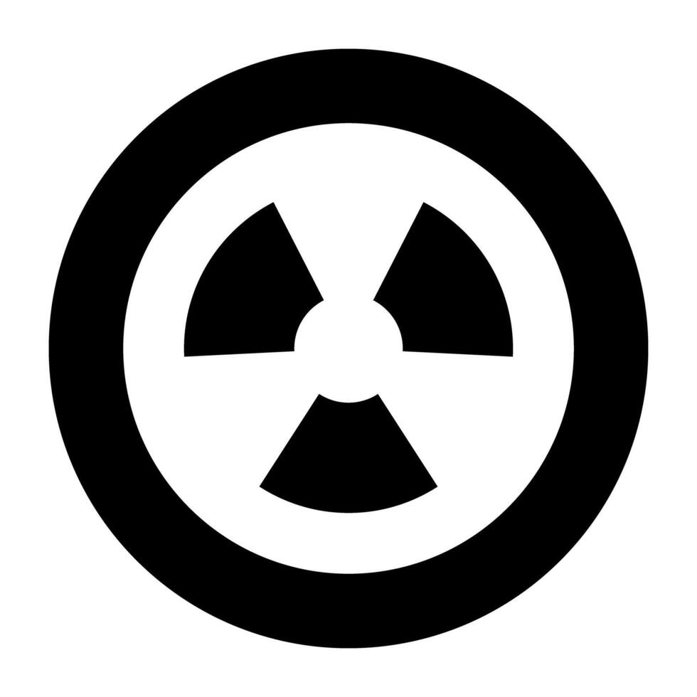 A solid design, icon of radiation vector