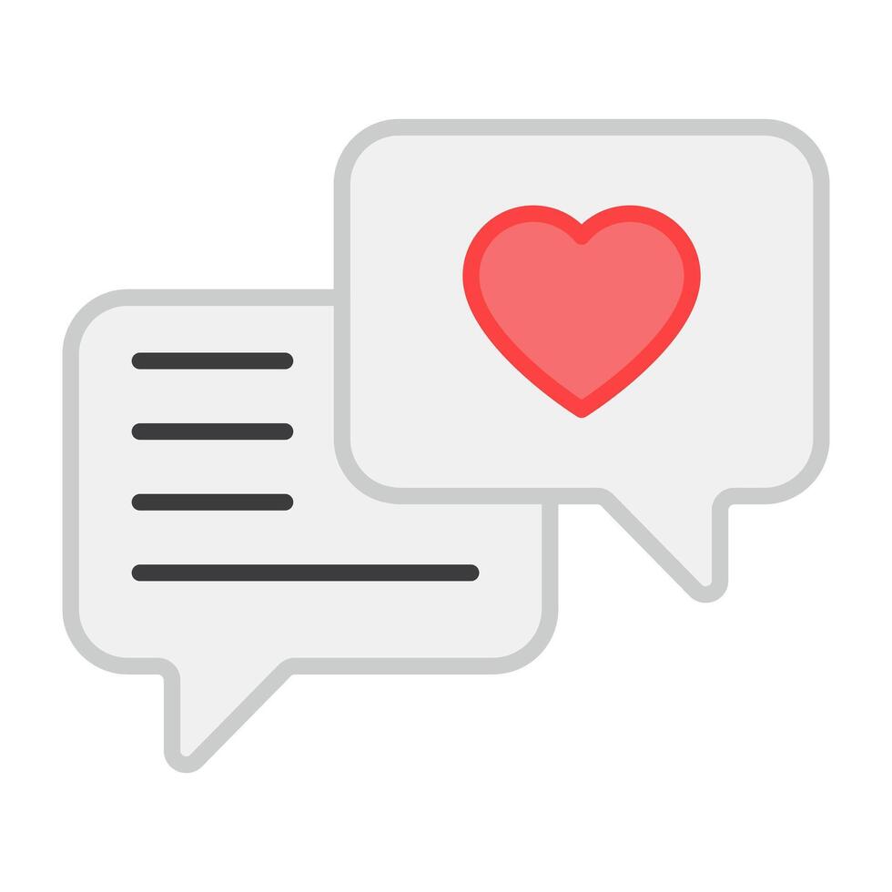 A flat design, icon of favorite chat vector
