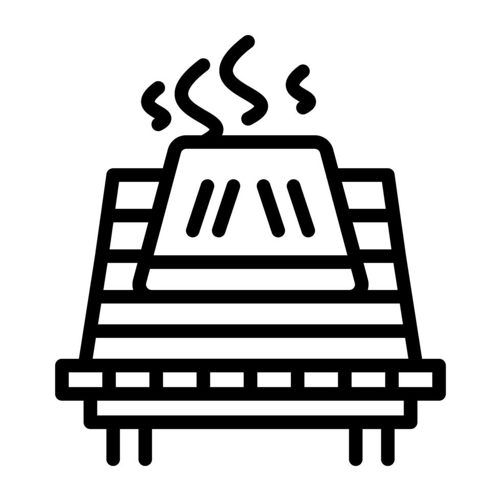 Linear design icon of portable bbq grill vector