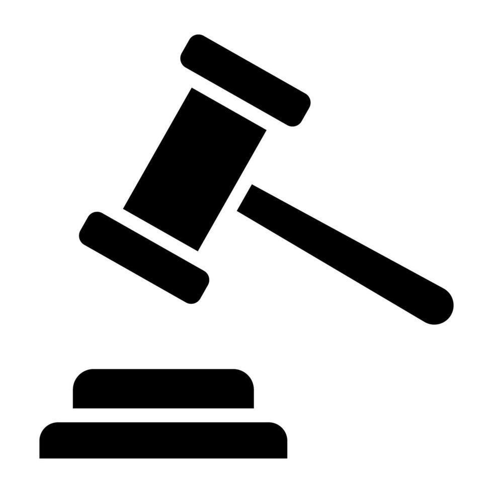 Icon of auction, solid design vector