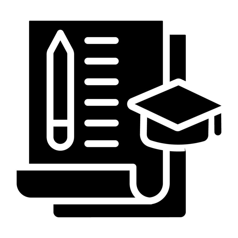 Conceptual solid design of academic writing icon vector