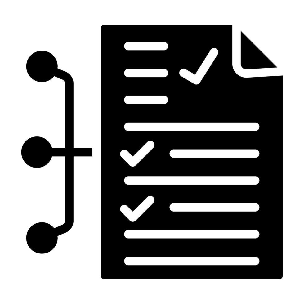 Paper with nodes, icon of file network vector