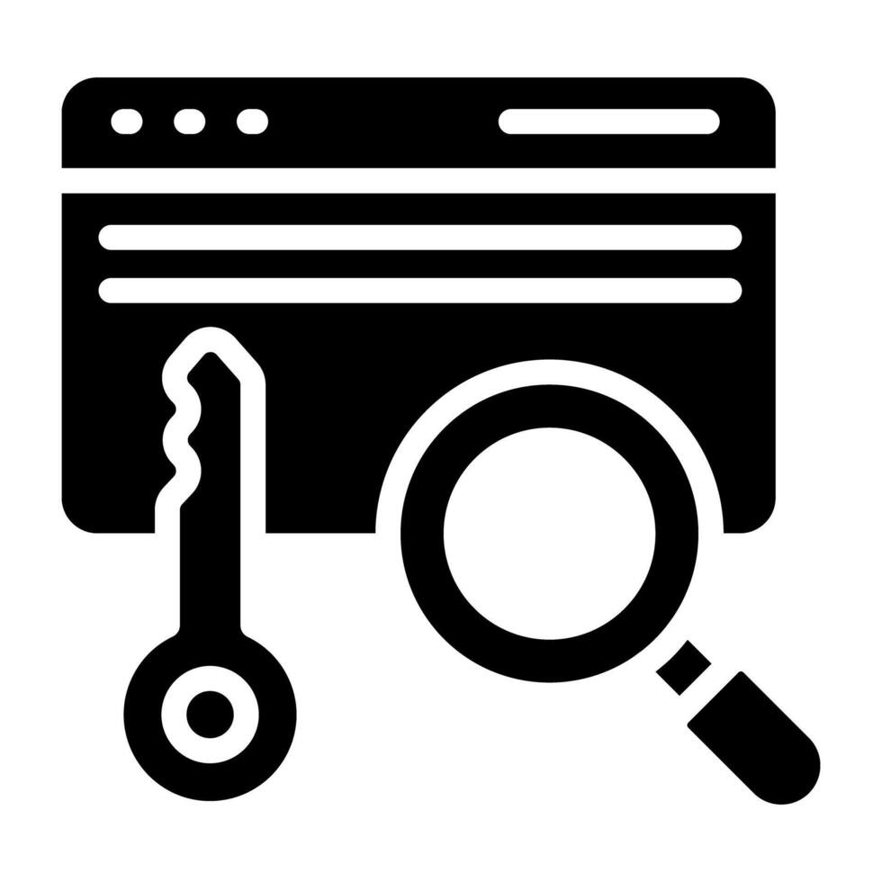 Icon of search keyword, solid design vector