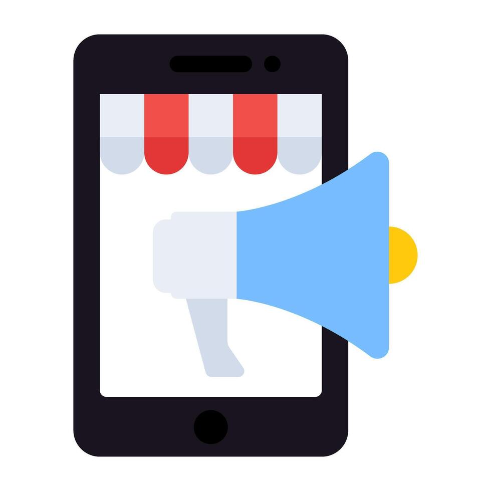 A flat design, icon of mobile marketing vector