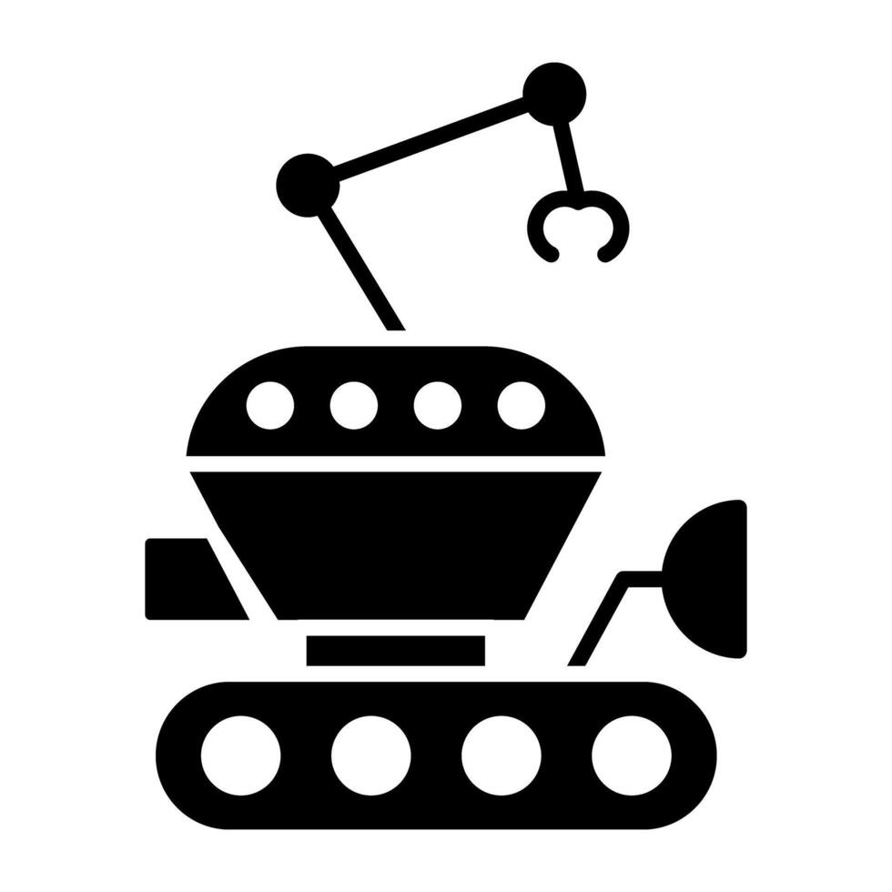 A glyph design, icon of moon rover vector