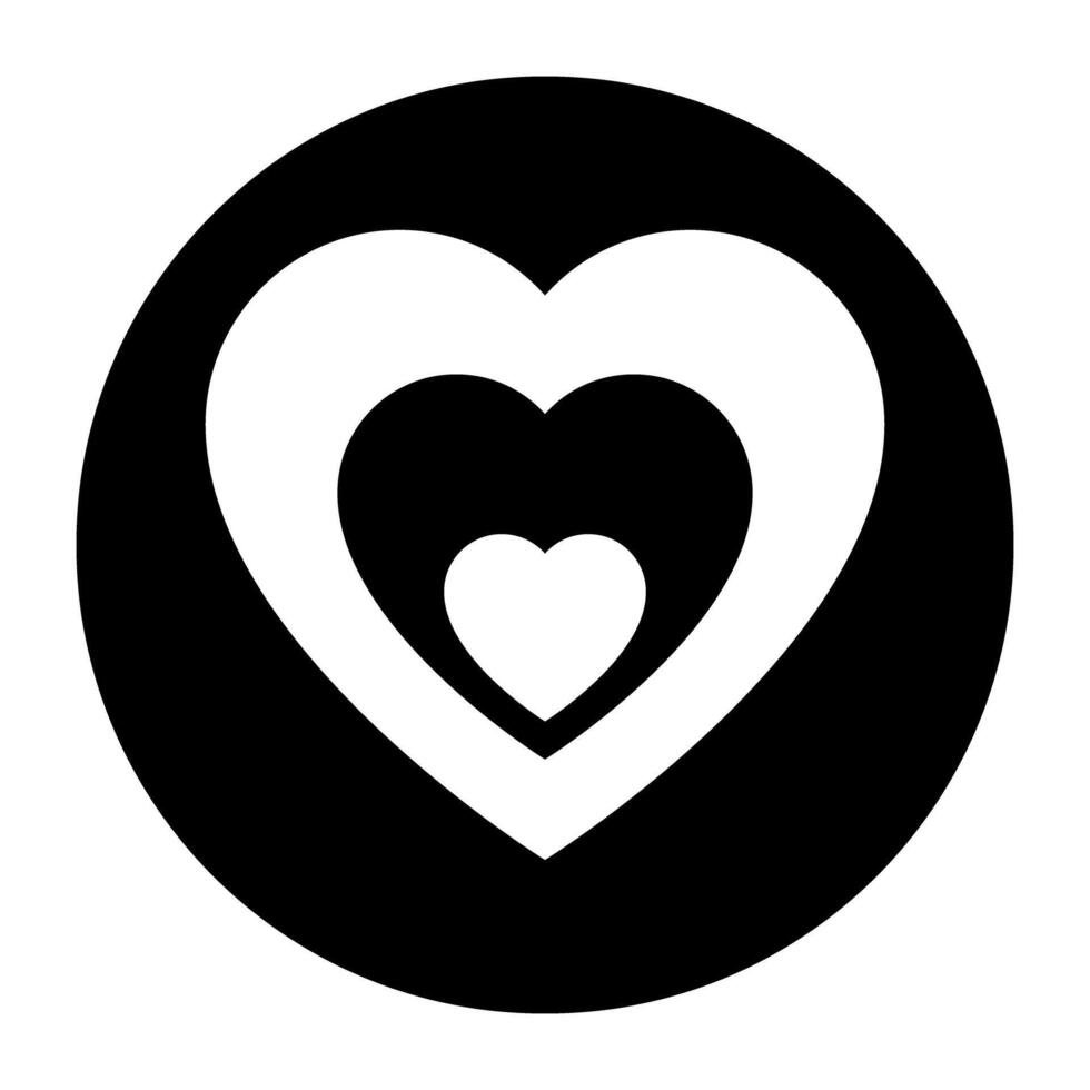 A cute icon of hearts in glyph style vector